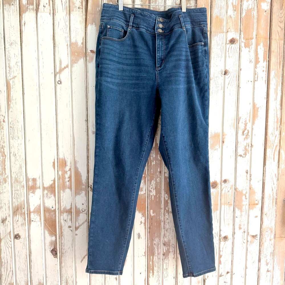 Ann Taylor The Skinny Curvy Fit High Rise Blue Jeans - Size 18 Tall